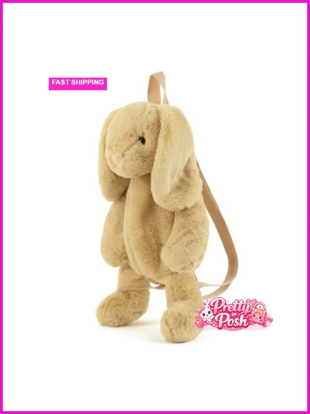 Fluffy Plush Rabbit Backpack Kawaii Bunny Daypack Soft Faux Fur Shoulder Bag